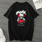 Street style short-sleeved casual loose I-line round neck T-shirt