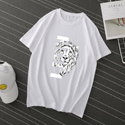 Street style short-sleeved casual loose I-line round neck T-shirt