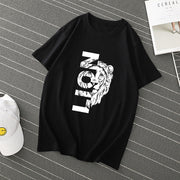 Street style short-sleeved casual loose I-line round neck T-shirt