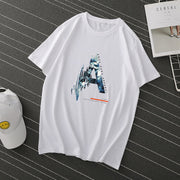 Street style short-sleeved casual loose I-line round neck T-shirt