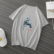 Street style short-sleeved casual loose I-line round neck T-shirt