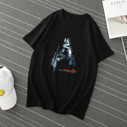 Street style short-sleeved casual loose I-line round neck T-shirt