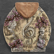 Music Dragon Retro Print Tide Brand Plush Hoodie