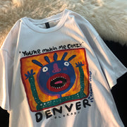 Personality printed loose t-shirt