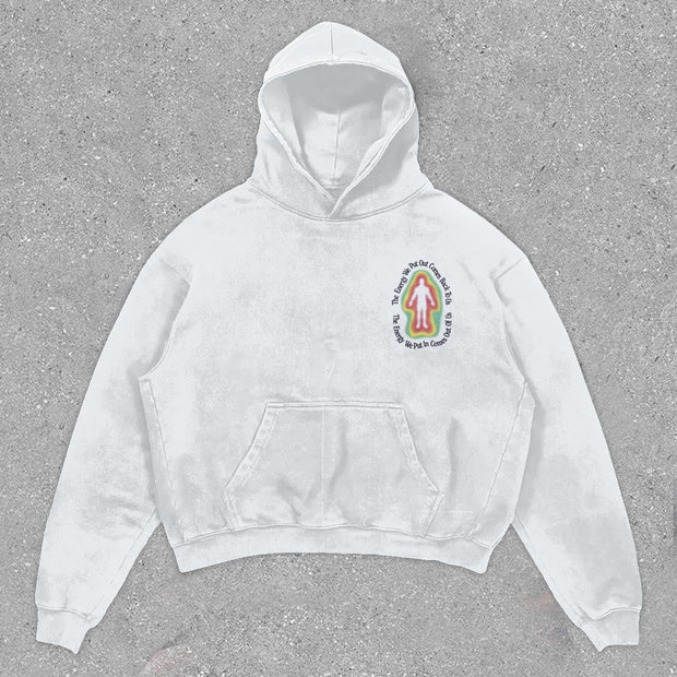 Stylish printed graphic preppy hoodie