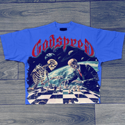 godspeed chessboard short-sleeved T-shirt