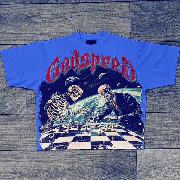 godspeed chessboard short-sleeved T-shirt