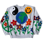 Street fashion design pattern long-sleeved hoodless sweater