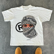 Mask Girl Print Short Sleeve T-Shirt