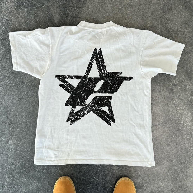 Mask Girl Print Short Sleeve T-Shirt