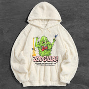 Cartoon Print Fashion Street Plush Hoodie