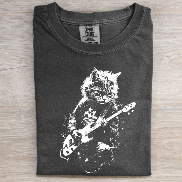 Funny Cat Playing Guitar T-shirt
