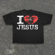 I Love Jesus Casual Street Cotton T-Shirt