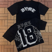 No.18 Spider Web Print Short Sleeve T-Shirt