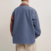 Casual stitching contrast lapel jacket