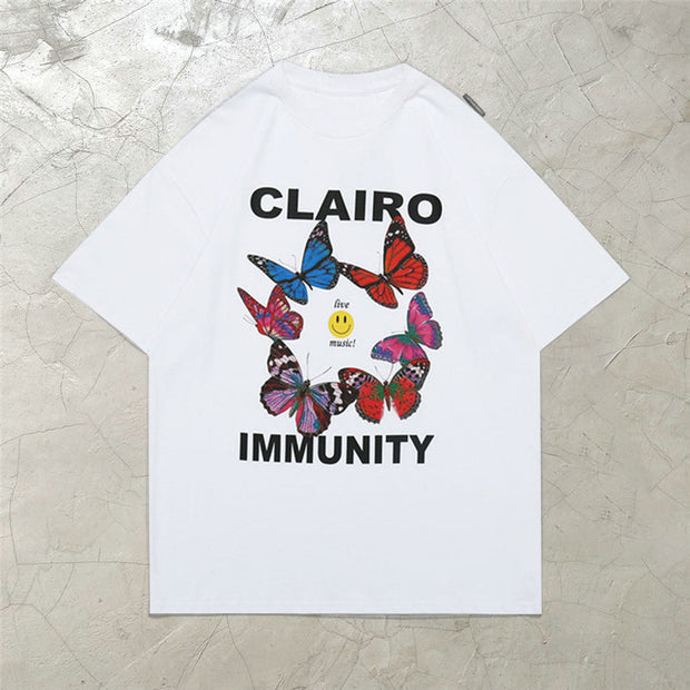 Personalized butterfly men and women can wear casual T-shirts