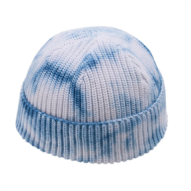 Tie-dye knitted hat hip hop street toe cap