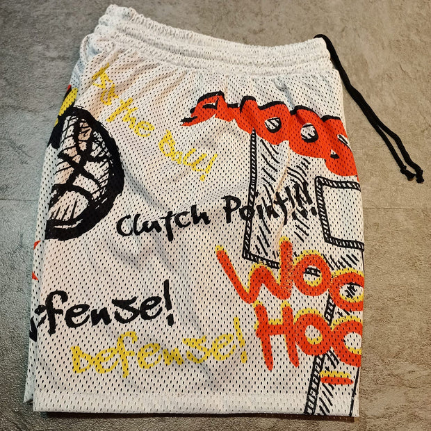 Fashionable preppy print sports double-layer shorts