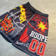 Fashionable preppy print sports double-layer shorts