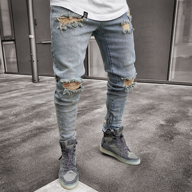 Nostalgic stretch shredded skinny jeans
