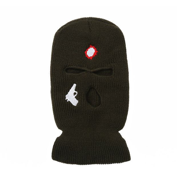Men's and women's riding ski mask pullover knitted wool cap