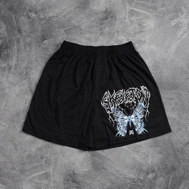 Street Butterfly Print Shorts