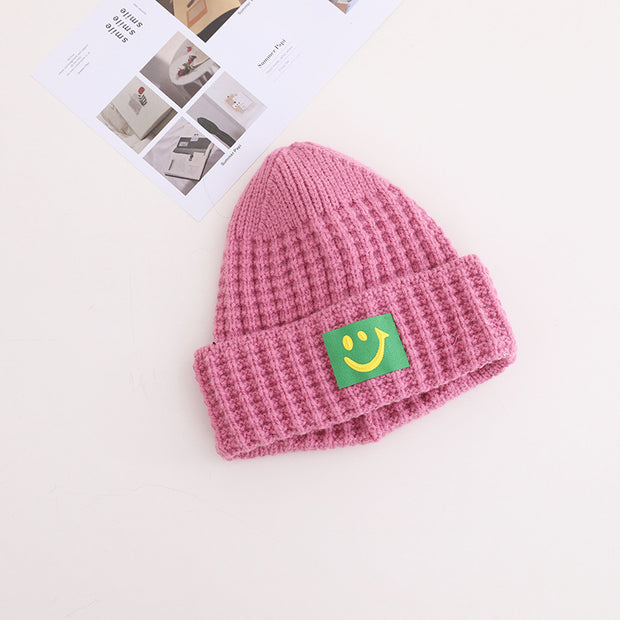 Black retro smiling men and women warm knitted hats
