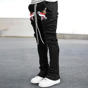 Trendy pattern retro street flared trousers