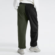 Contrast Vintage Plush Print Casual Trousers
