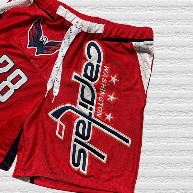 Hockey patchwork shorts