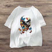 Skull Butterfly Fashion Short Sleeve Casual T-shirt