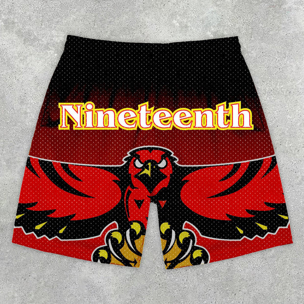 Stylish preppy sports print shorts