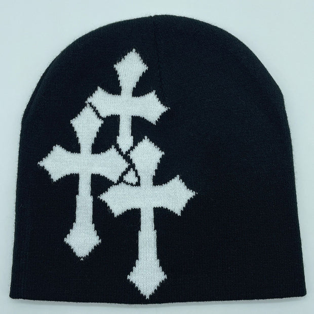 Cross Jacquard Hat for Men and Women