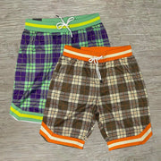 Shorts men retro plaid casual hip-hop trend shorts