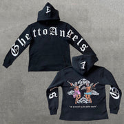 Ghetto Angels Print Long Sleeve Hoodies