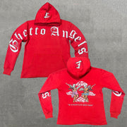 Ghetto Angels Print Long Sleeve Hoodies