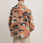 Vintage print fashion lapel jacket