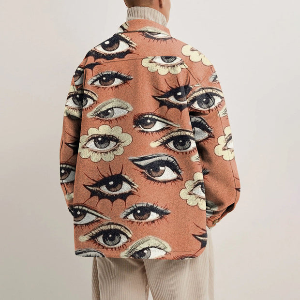Vintage print fashion lapel jacket
