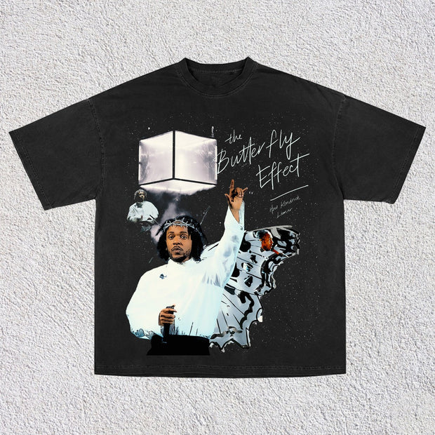 Big event casual street rap print T-shirt