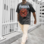 Vintage Street Graphic Print Short Sleeve T-Shirt