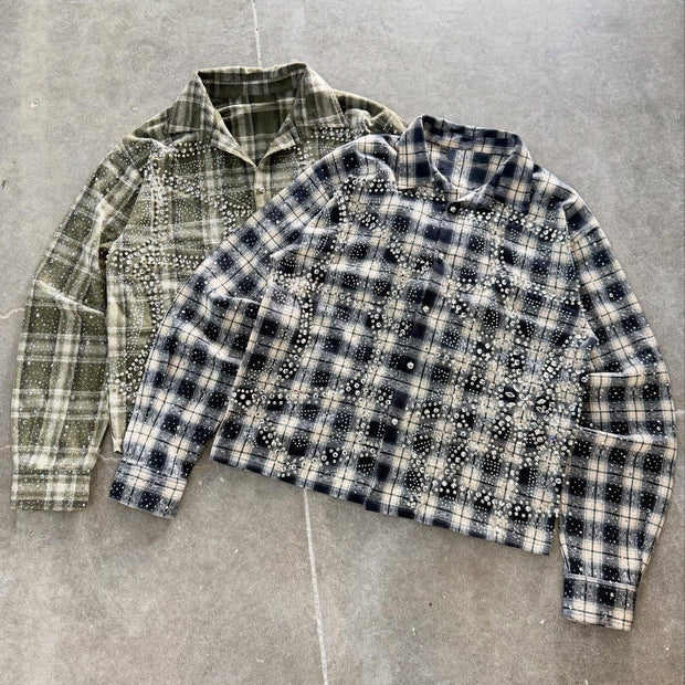 Dreamy casual street color plaid flannel shirt