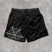 Casual Fashion Print Street Style Mesh Shorts