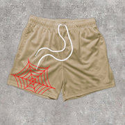 Casual Fashion Print Street Style Mesh Shorts