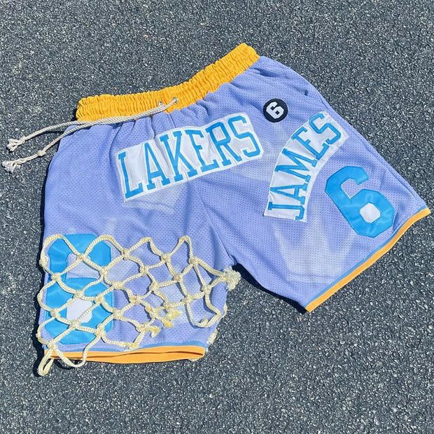 Patchwork mesh shorts