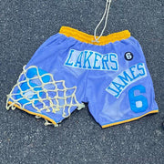 Patchwork mesh shorts