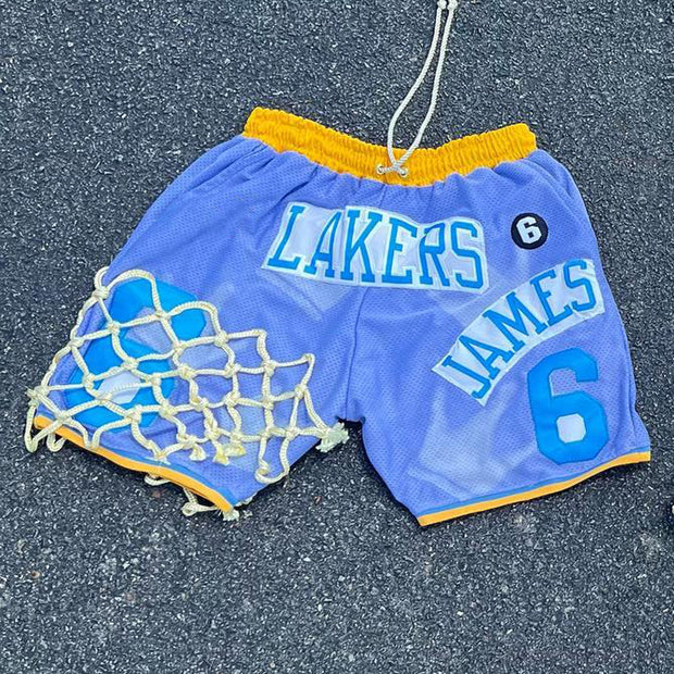 Patchwork mesh shorts