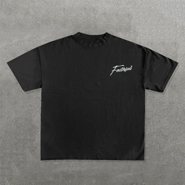 God Is Forever Faithful Print Short Sleeve T-Shirt
