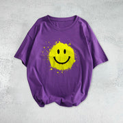 Smile print fashion trend short-sleeved T-shirt