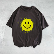 Smile print fashion trend short-sleeved T-shirt