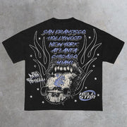 Rock Print Casual Short Sleeve T-Shirt